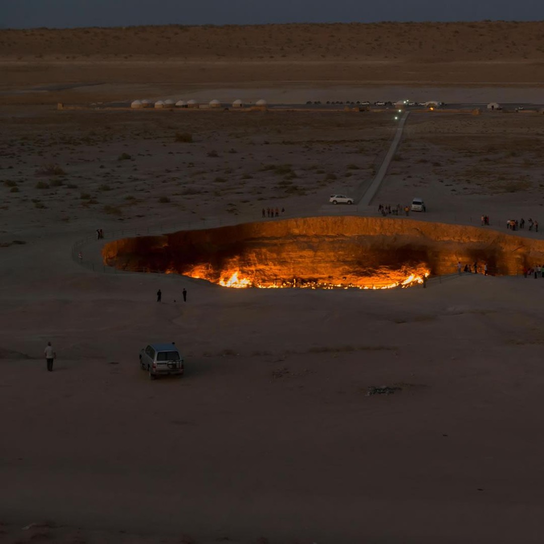 Darvaza Gas Crater during a 3-Day Turkmenistan Transit Tour from Khiva to Iran